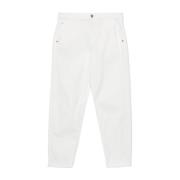 Emporio Armani Vita Bomullsblandade Byxor White, Dam