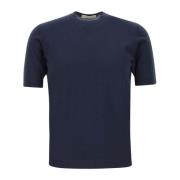 Filippo De Laurentiis Navy Blue Bomull T-shirt för Män Blue, Herr