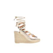 Castañer Unika Läder Espadriller Kilklackar Beige, Dam