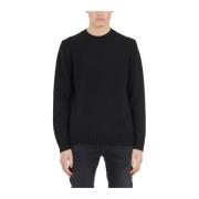 Paolo Pecora Ull Crewneck Tröja Black, Herr