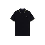 Fred Perry Piqué Polo Dubbelrandig Modern Passform Blue, Herr