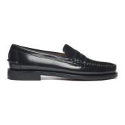 Sebago Svart läder Penny Loafer Beefroll Black, Herr