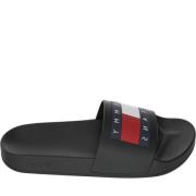 Tommy Jeans Svart Casual Pool Slide Flip Flops Black, Herr