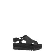 Camper Höj sommarstilen med platta svarta sandaler Black, Dam