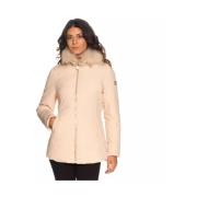 YES ZEE Beige Polyamide Jackets Coat Beige, Dam