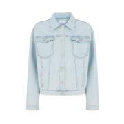 Chiara Ferragni Collection Denim Stretch Jacka med 3D Broderi Blue, Da...