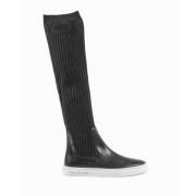 Dee Ocleppo Elastiskt Läder Hög Topp Sneaker Boot Black, Dam