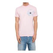 Philipp Plein Skull Dripping Round Neck T-shirt Pink, Herr