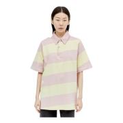 Burberry Randig Polo Shirt med EKD Print Multicolor, Dam