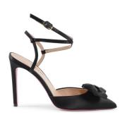 Dee Ocleppo Elegant Satin Ankelrem Pump Black, Dam