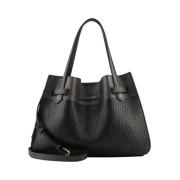 Pourchet Paris Metallisk Tote med Tre Fack Black, Dam