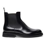 Santoni Klassiskt Läder Chelsea Boot Black, Herr