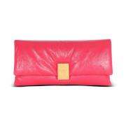 Balmain 1945 Mjuk patentläder clutch Pink, Dam