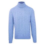 Malo Herr Cashmere Ull Långärmad Tröja Blue, Herr