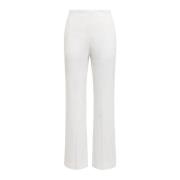 Maliparmi Flared Poplin Stretch Byxor White, Dam