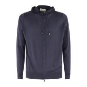 Filippo De Laurentiis Cashmere Hoodie Med Dragkedja Blue, Herr