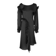 Remain Birger Christensen Satin Draperad Klänning Black, Dam