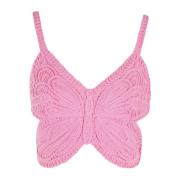 Blumarine Elegant Butterfly Print Klänning Pink, Dam