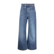 Chloé Blå Wide-Leg Jeans Blue, Dam