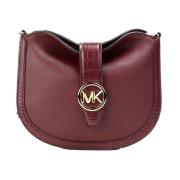 Michael Kors Gabby Small Mörk Cherry Foldover Hobo Crossbody Väska Bro...