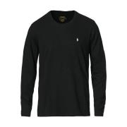 Ralph Lauren Svart Polo Skjorta Bomull Broderad Pony Black, Herr