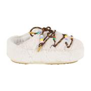 Moon Boot Faux Fur Beads Mule Stil White, Dam