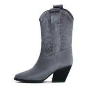 Cesare Gaspari Lyxiga Mocka Cowboy Boots - Grå Gray, Dam