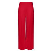 Drykorn Highwaist Side Zip Straight Leg Pants Red, Dam