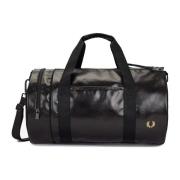 Fred Perry Barrel Bag Svart & Guld Black, Dam