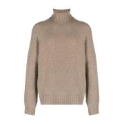 Ermenegildo Zegna Kashmir Roll-Neck Tröja Brown, Herr