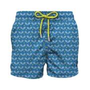 MC2 Saint Barth Mäns Strand Shorts Micro Mönster Multicolor, Herr