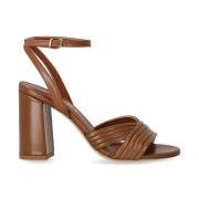 Ncub Brun klack sandal med korsad detalj Brown, Dam