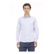 Baldinini Slim Fit Italiensk Krage Bomull Skjorta Blue, Herr