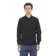 Baldinini Slim Fit Svart Bomullsskjorta Black, Herr