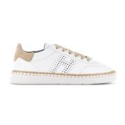 Hogan Vita Lädersneakers med Perforerad H-Detalj White, Dam