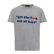 Dsquared2 Bomull T-shirt med 'Get the f**k..' Print Gray, Herr