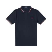 Fred Perry Slim Fit Twin Tipped Polo Blue, Herr