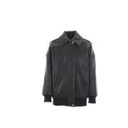 Alexander McQueen Svart Oversize Läderjacka Black, Dam