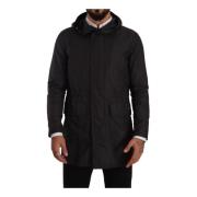 Dolce & Gabbana Svart Parka Huva Jacka Black, Herr