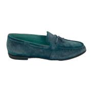 Alexander Hotto Klassiska Läder Loafer Skor Blue, Dam