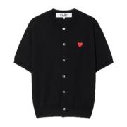 Comme des Garçons Play Broderat Hjärta Ullkardigan Black, Herr