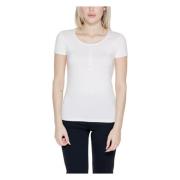 Emporio Armani EA7 Vit T-shirt Kortärmad Rund Hals White, Dam