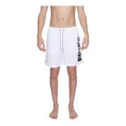 Blauer Tryckta badshorts med fickor White, Herr