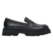 Estro Svarta Läder Loafers för Kvinnor Er00113813 Black, Dam