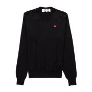 Comme des Garçons Play Round-neck Knitwear Black, Herr