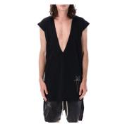 Rick Owens Svart Dylan T V-Ringad Ärmlös T-Shirt Black, Herr