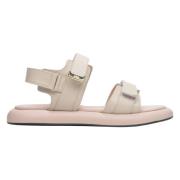 Estro Beige Strappy Läder Sandaler Beige, Dam