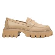 Estro Kvinnors Beige Läder Loafers Er00113814 Beige, Dam