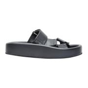 MM6 Maison Margiela Läder Plattforms Sandaler Black, Herr