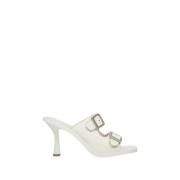 Estro Kvinnors Vita Läder Stiletto Mules Er00112693 White, Dam